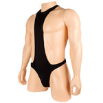 Load image into Gallery viewer, Lingerie Men Black Thong Camisole One-piece Vest
