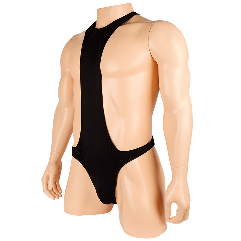 Lingerie Men Black Thong Camisole One-piece Vest