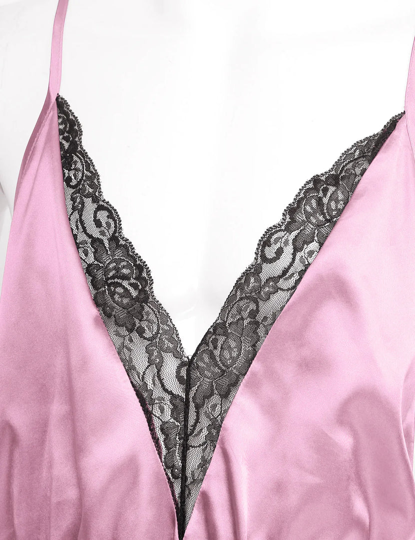 Men's V-neck Satin Nightwear